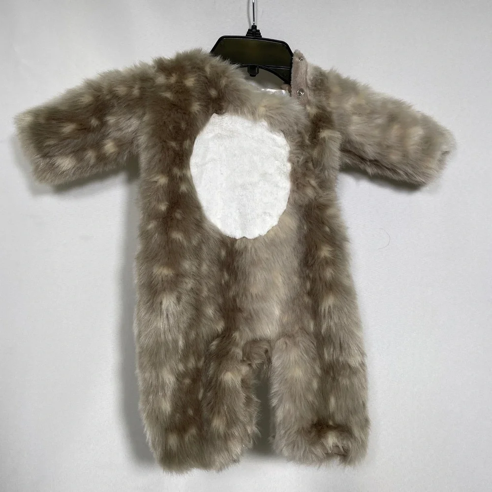 Pottery Barn Kids Faux Fur Brown Spotted Deer Fawn Costume Plush Baby 0-6 Months - Picture 2 of 10